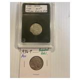 1936 Buffalo Nickel AU Rotated REV Error & 1995 Cl