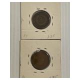 1864, 1865 2 cent pc