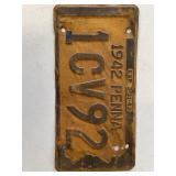 1942 PA License Plate