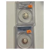 1998-S, 2009-S Silver Proof DImes PCGS69 DCAMs