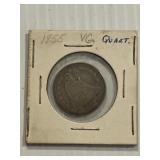 1855 Arrow Silver Seated Quarter