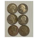 Proof Quarters 90-S, 91-S, 92-S, 93-S, 94-S, 96-S