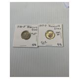 2 UNC Dimes 1 Mercury 1 Roosevelt 90% SIlver