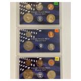 1999-S, 2001-S, 2002-S US Proof Set x3