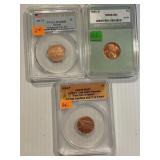 1950-D MS68, 2009-P MS67, 2017-S PCGS SP69 Shield