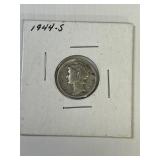 1944 S Mercury Silver Dime