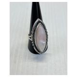 Mother of Pearl Silver Ring Size 9 Unmarked