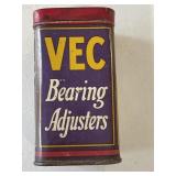 VINTAGE VEC BEARING ADJUSTERS TIN
