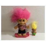 Lot of 2 Vintage 1980s Troll Dolls