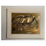 Vintage Brass Metal Mated Art Picture