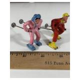 2 Vintage Barclay Lead Cast Skiers
