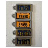 5 VINATGE DISABLED VETERNS MINI LICENSE PLATES