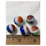 5 marble King Rainbow Glass Marbles 5/8" 4 3/4" -1