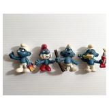 4 Vintage Smurfs Village Toys