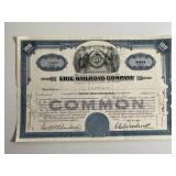 1949 ERIE RAILROAD COMPANY STOCK PAPER