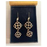 Avon Gold Color Dangling Earrings New in Box