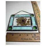 Vintage Stained Glass Leaded Hanging w/Queen Ann