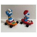 Vintage 1980s Smurfs On A Skate Board Toys