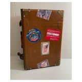 Old Suitcase Turned into Whiskey Bottle Holder