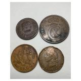 4 Foreign Coins-1973 Barbados 5 Cent/1971 Dominica