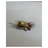 12K GE Van Dell Brooch Pin