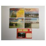 Lot of 5 Vintage Postcard Souvenir Folders