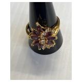 14 K GE Purple Amethyst Ring Size 10