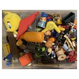TOTE FULL OF MIXED TOYS