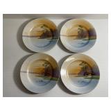 4-Hand Painted Made in Japan Plates