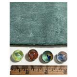 4 Unique Mixed Marbles 5/8" Vintage