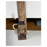 Wood Carved man 1960 Switzerland Folk Art 2 5/8"