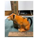 Orange Luster Porcelain cow creamer sitting #19