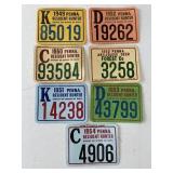 VINTAGE LOT OF 7 PA HUNTING LICENSE 1949-54