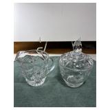 Clear Glass Creamer and Sugar Bowl