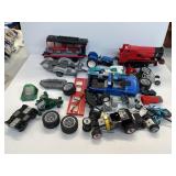 BOX LOT OF PARTIALLY PUT-TOGETHER LEGOS