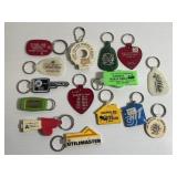 Lot of 15 Vintage Advertising Key Chains