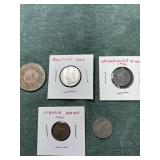 5 Foreign Coins 1944 Peru, 1967 Bolivia, 1970 Neth