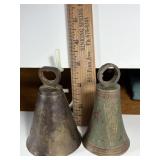 2 India Cast Brass Bells