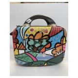 "HEY" HARD COVER TRAIN CASE W/ FLOWER- BRITTO