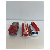 VINTAGE FIRETRUCKS, 2 MATCHBOX, MAJORETTE