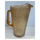 Marigold Tree Bark Carnival Glass Pitcher Jeanette