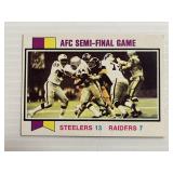 Vintage 1972 Steelers / Raders Football Card