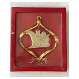 GORHAM PORCELAIN/GOLD SLEIGH ORNAMENT