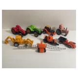 8 Tractors/Equimpent 1/64 Scale Toys