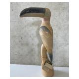 Hand Carved Wooden Parrot