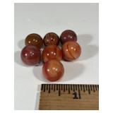 7-Vintage Carnelian Marbles 5/8'