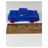 Vintage Plastic Toy Car Blue 3 1/4' x 1 1/4'