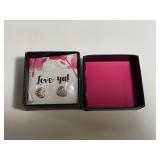 Avon Love You Gold Colored Earrings New in box