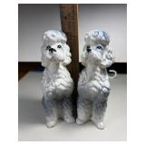 2-Vintage Ceramic Poodles made in Japan 7 1/4' tal