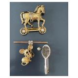 4 VINTAGE AVON BROOCH PINS